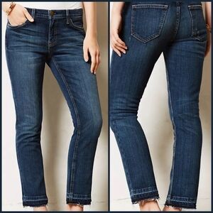 Current/Elliot The Straight Cropped Medium Wash Jeans Size 28 Light distressing